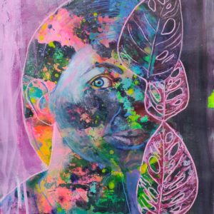 The artist & monstera