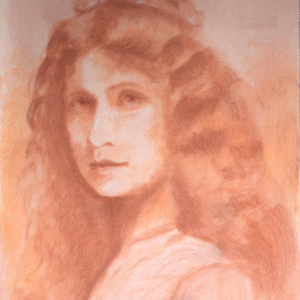 Red 19th century lady